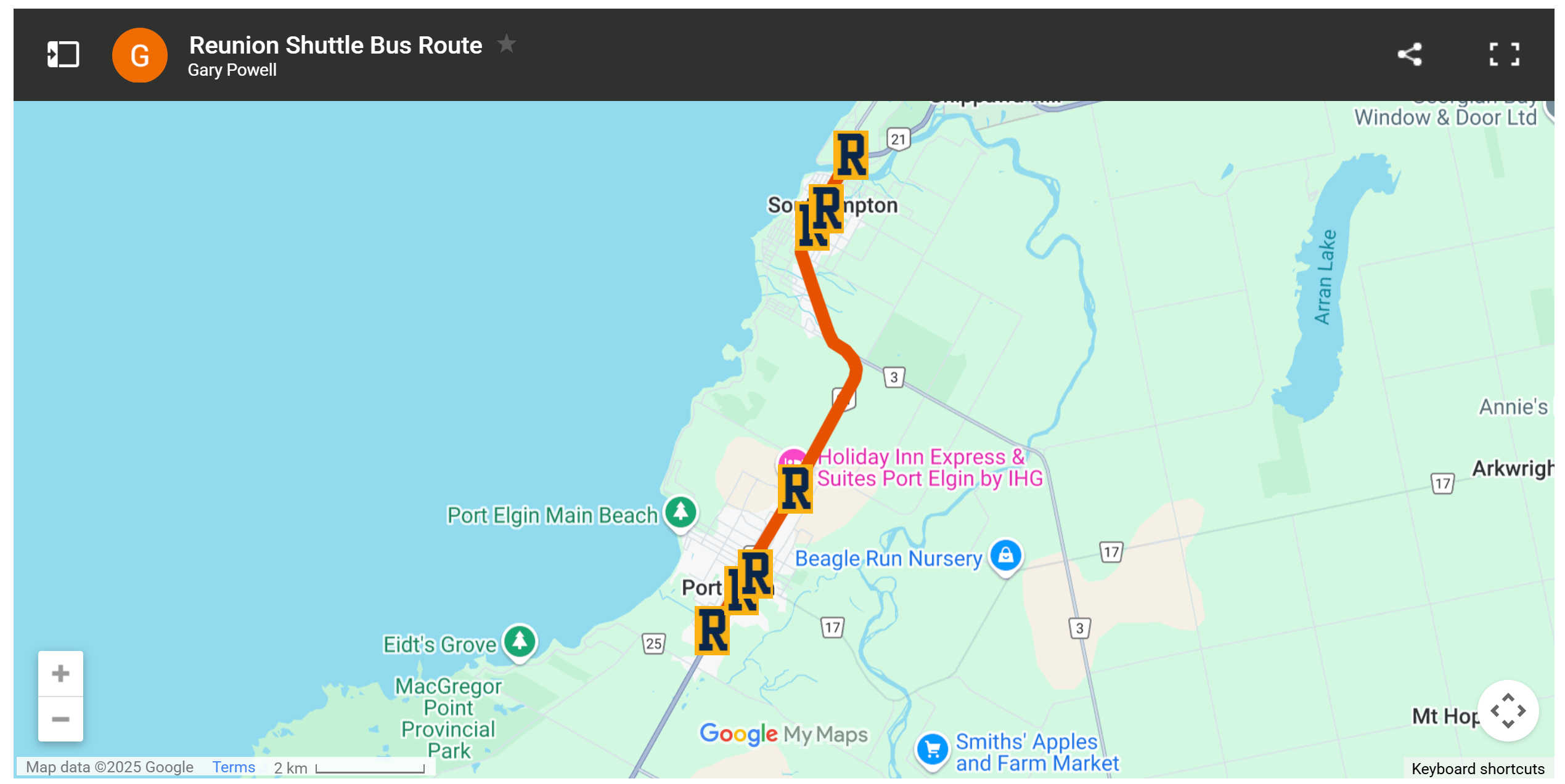 Static Shuttle Map
